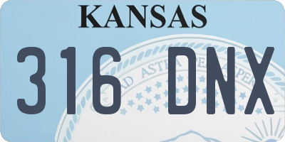 KS license plate 316DNX