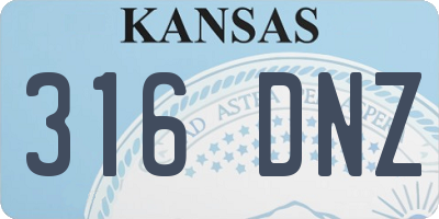 KS license plate 316DNZ