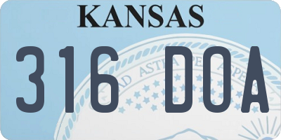 KS license plate 316DOA