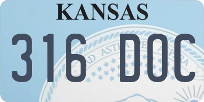 KS license plate 316DOC