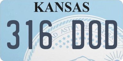 KS license plate 316DOD