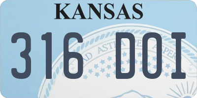KS license plate 316DOI