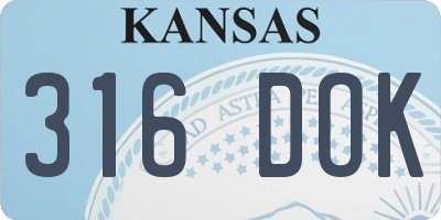 KS license plate 316DOK