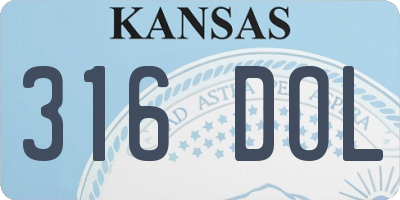 KS license plate 316DOL