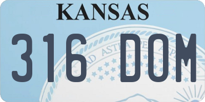 KS license plate 316DOM