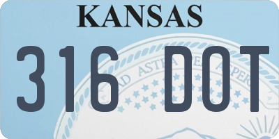 KS license plate 316DOT