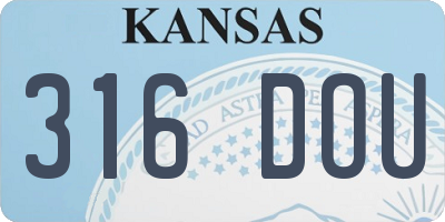KS license plate 316DOU