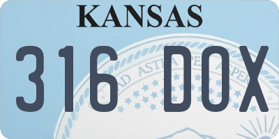 KS license plate 316DOX