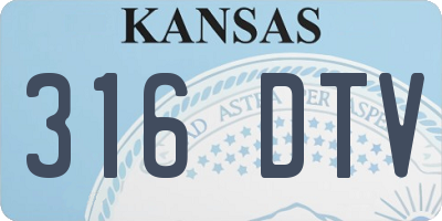 KS license plate 316DTV