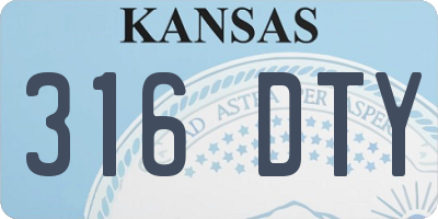 KS license plate 316DTY