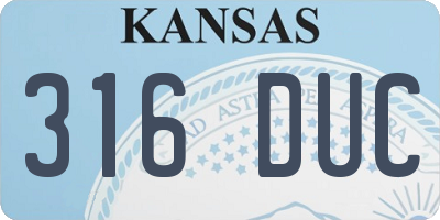 KS license plate 316DUC