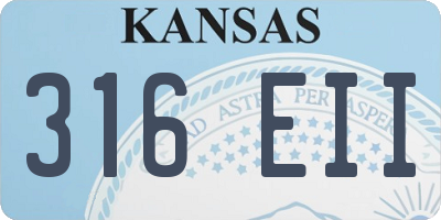 KS license plate 316EII