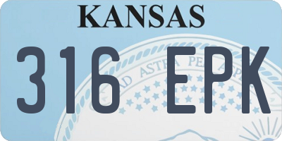 KS license plate 316EPK