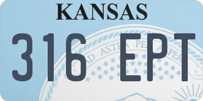 KS license plate 316EPT