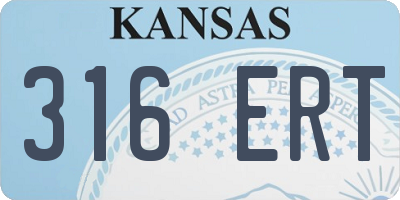 KS license plate 316ERT