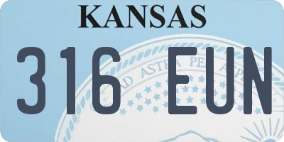 KS license plate 316EUN
