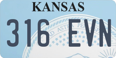 KS license plate 316EVN