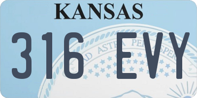 KS license plate 316EVY