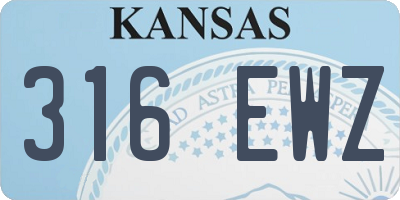 KS license plate 316EWZ