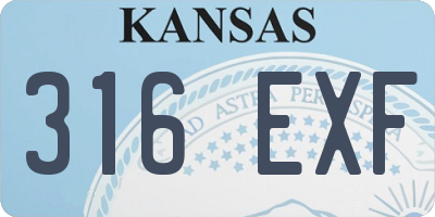 KS license plate 316EXF