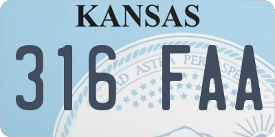 KS license plate 316FAA