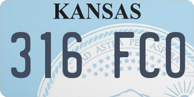 KS license plate 316FCO