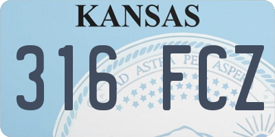 KS license plate 316FCZ