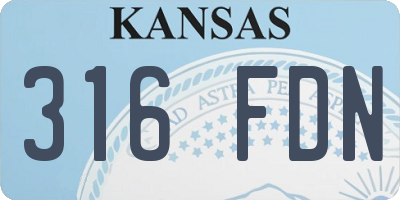 KS license plate 316FDN