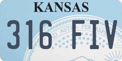 KS license plate 316FIV