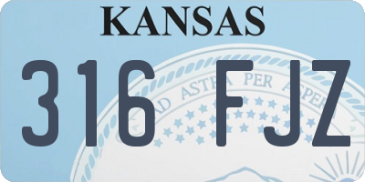 KS license plate 316FJZ