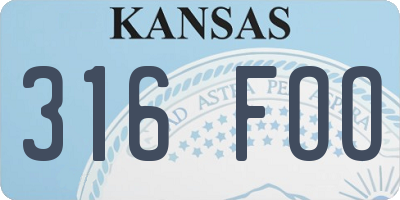 KS license plate 316FOO