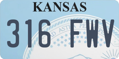 KS license plate 316FWV
