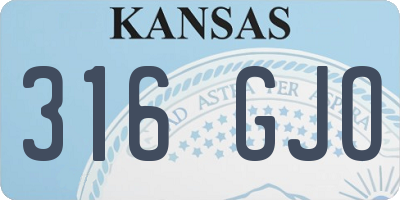 KS license plate 316GJO