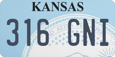 KS license plate 316GNI