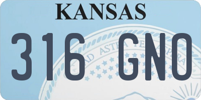 KS license plate 316GNO