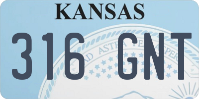 KS license plate 316GNT
