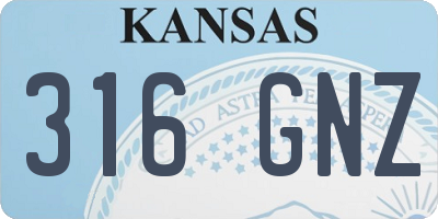 KS license plate 316GNZ