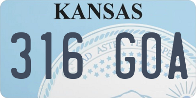KS license plate 316GOA
