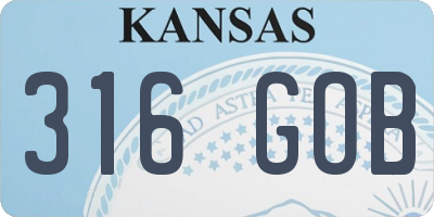 KS license plate 316GOB