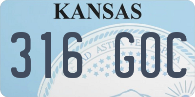 KS license plate 316GOC