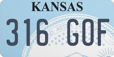 KS license plate 316GOF