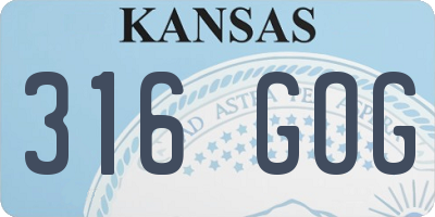 KS license plate 316GOG