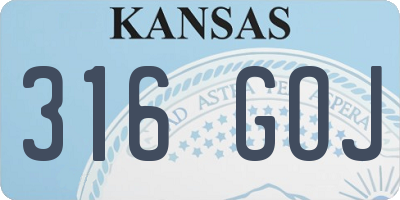 KS license plate 316GOJ
