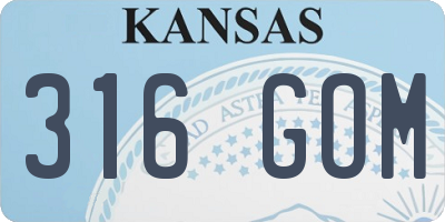 KS license plate 316GOM