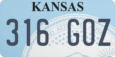 KS license plate 316GOZ