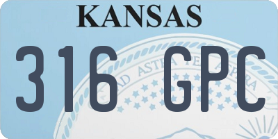 KS license plate 316GPC