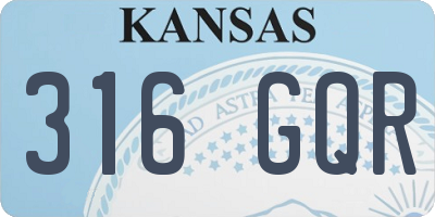 KS license plate 316GQR