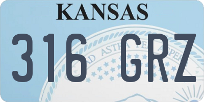 KS license plate 316GRZ