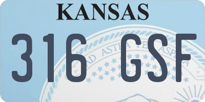 KS license plate 316GSF