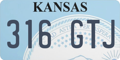 KS license plate 316GTJ